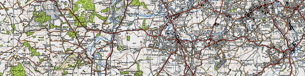 Old map of Wollaston in 1947