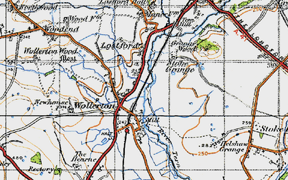Old map of Wollerton in 1947