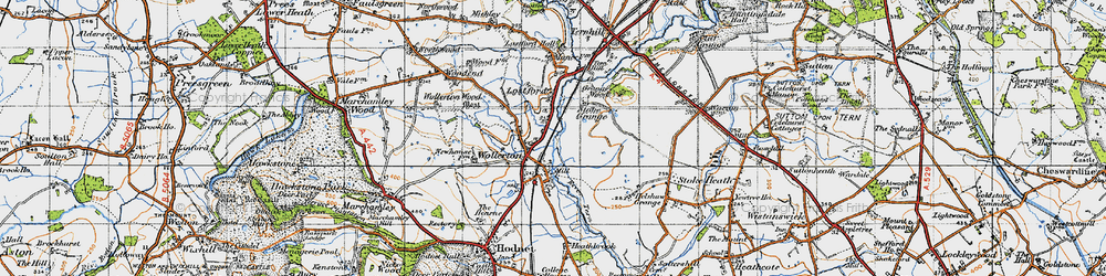 Old map of Wollerton in 1947