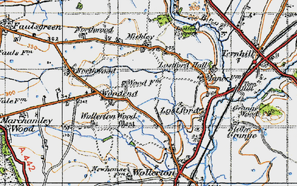 Old map of Wollerton Wood in 1947
