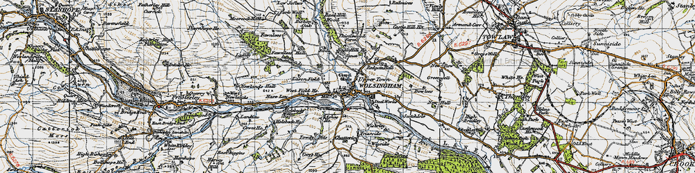 Old map of Wolsingham in 1947