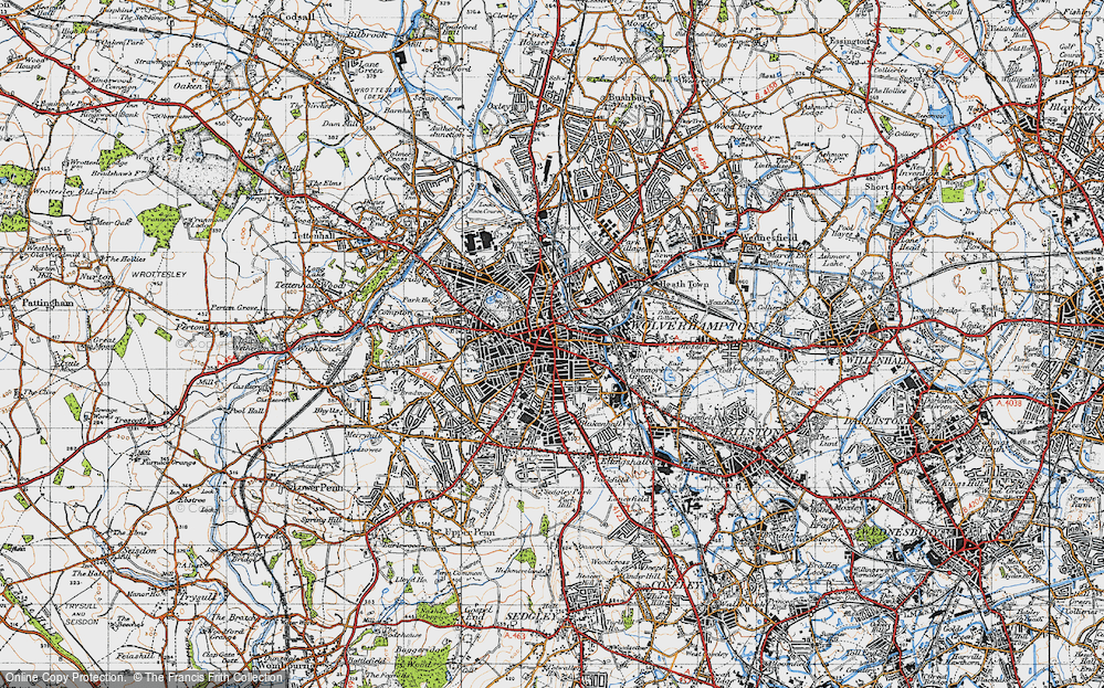 Old Map of Wolverhampton, 1946 in 1946