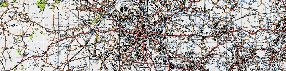 Old map of Wolverhampton in 1946