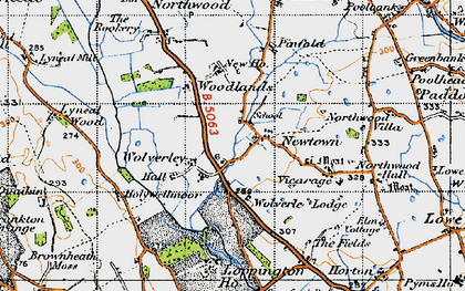 Old map of Wolverley in 1947