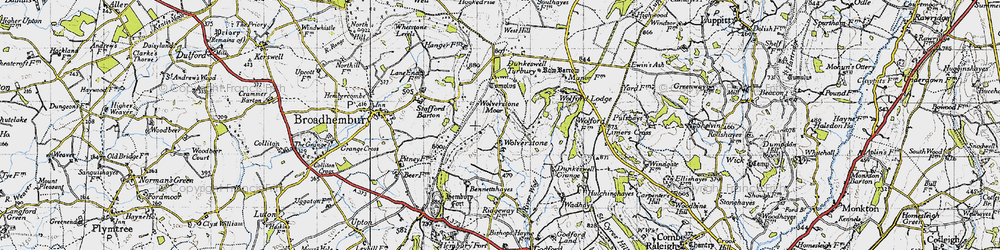 Old map of Limers Cross in 1946