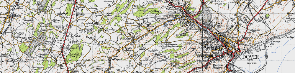 Old map of Wolverton in 1947
