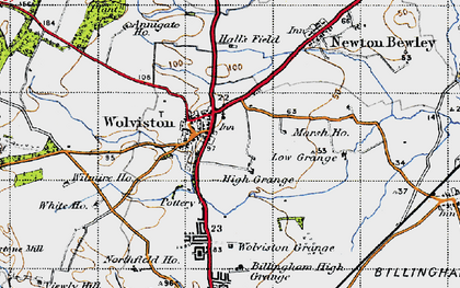 Old map of Wolviston in 1947