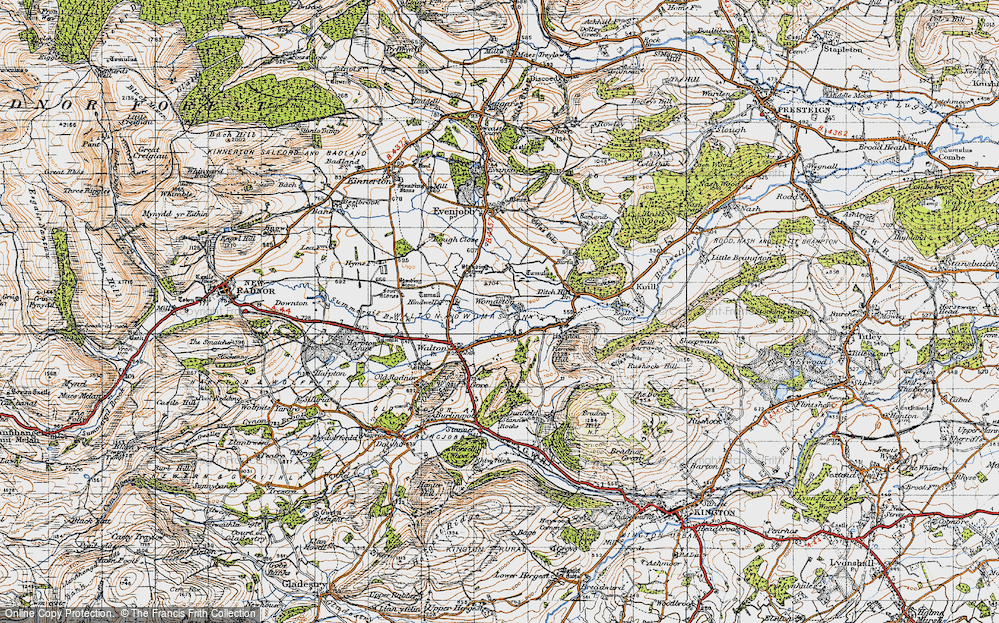 Old Map of Womaston, 1947 in 1947