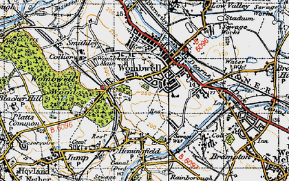 Old map of Wombwell in 1947