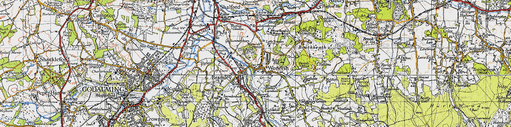 Old map of Wonersh in 1940
