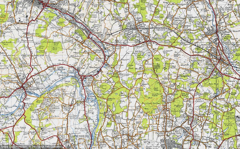 Old Map of Wooburn Common, 1945 in 1945