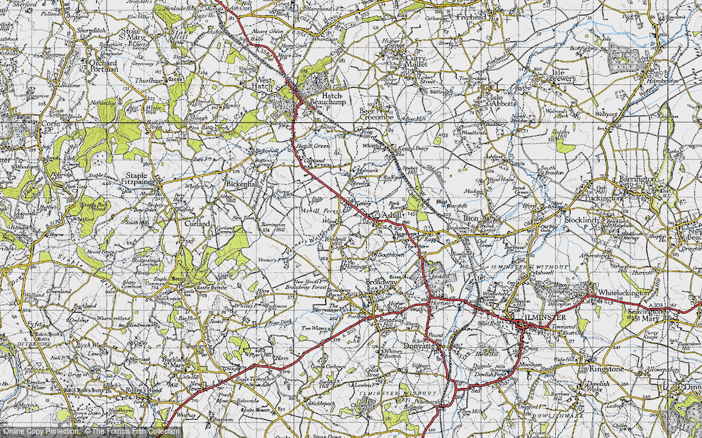 Old Map of Wood, 1945 in 1945