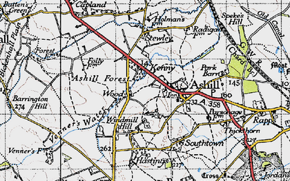 Old map of Wood in 1945