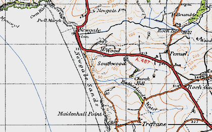 Old map of Wood in 1946