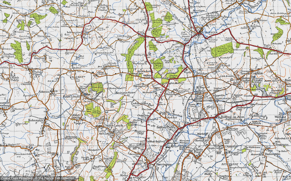 Old Map of Wood Bevington, 1946 in 1946