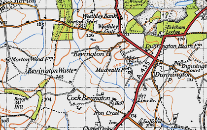 Old map of Wood Bevington in 1946