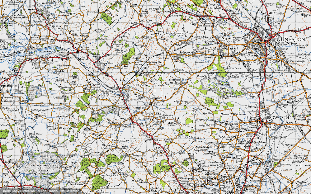 Old Map of Wood End, 1946 in 1946