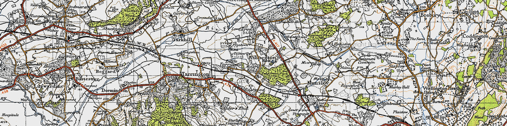 Old map of Tuston in 1947