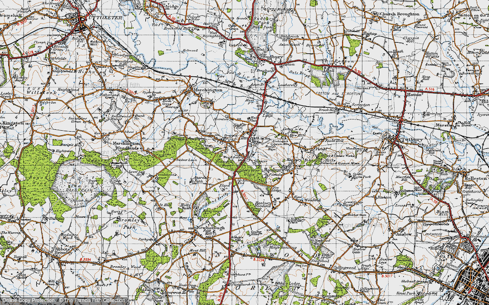 Old Map of Wood Gate, 1946 in 1946