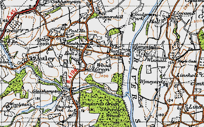Old map of Woodhampton Ho in 1947