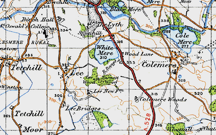 Old map of Wood Lane in 1947