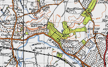 Old map of Wood Norton in 1946
