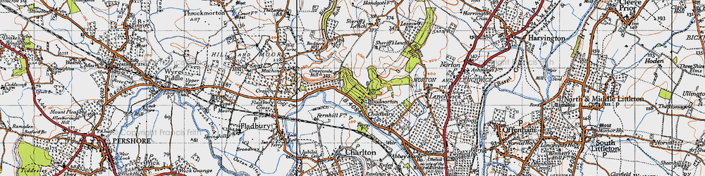 Old map of Wood Norton in 1946