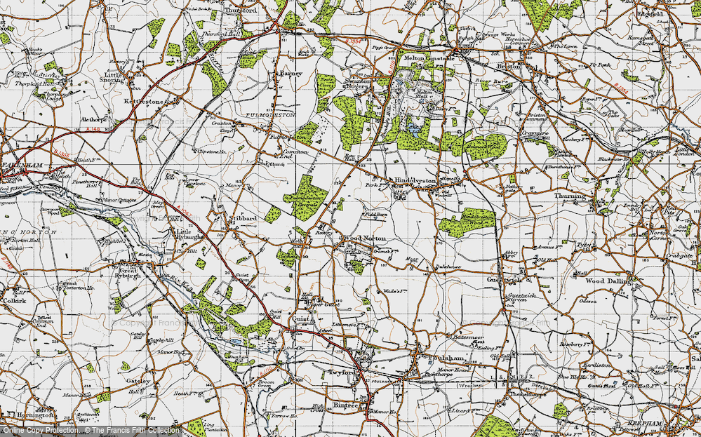 Old Map of Wood Norton, 1946 in 1946