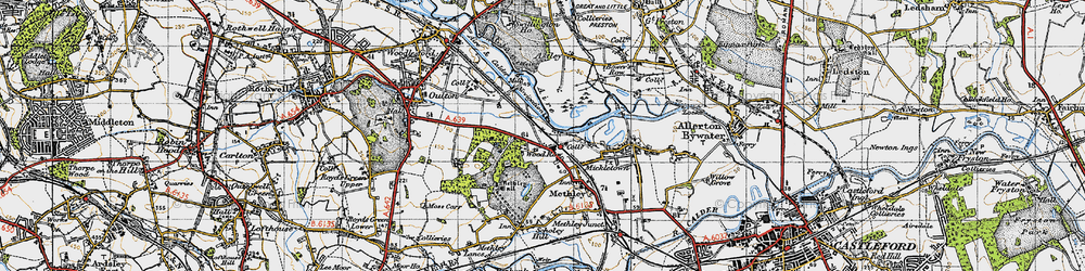 Old map of Wood Row in 1947