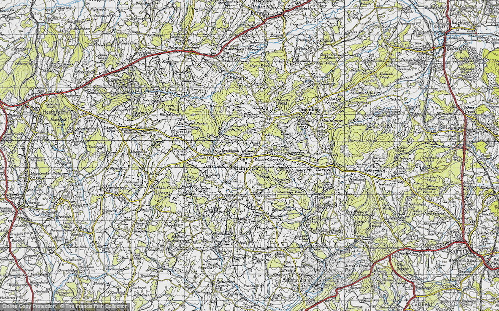 Old Map of Historic Map covering Brightling Down in 1940