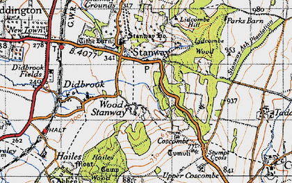 Old map of Wood Stanway in 1946