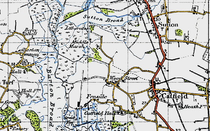 Old map of Barton Broad in 1945