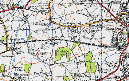 Old map of Wood Street Village in 1940