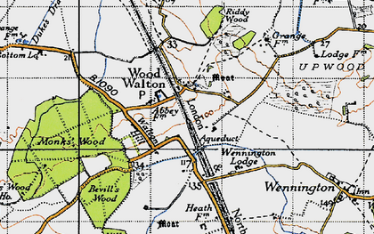 Old map of Wood Walton in 1946