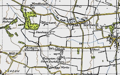 Old map of Woodbeck in 1947