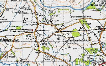 Old map of Woodborough in 1940