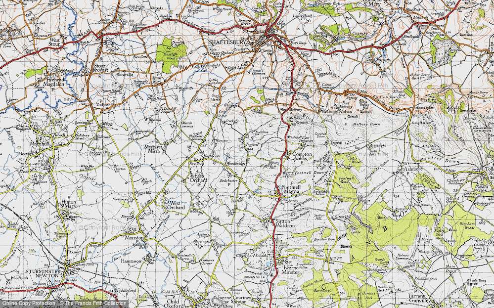 Old Map of Woodbridge, 1945 in 1945