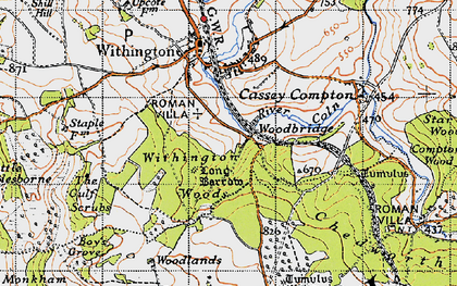 Old map of Woodlands in 1946