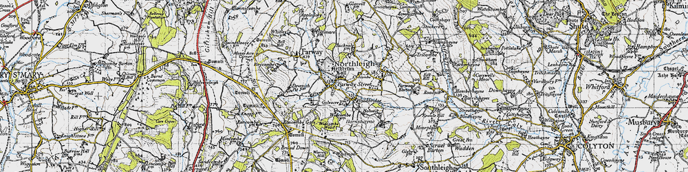 Old map of Woodbridge in 1946