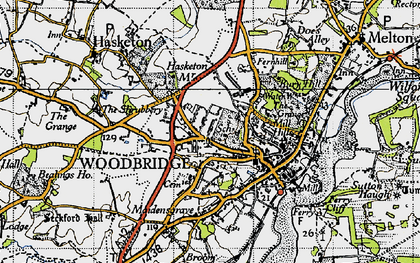 Old map of Woodbridge in 1946