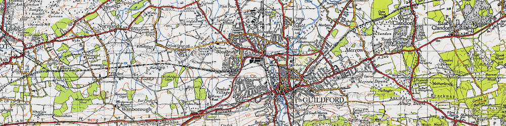 Old map of Woodbridge Hill in 1940