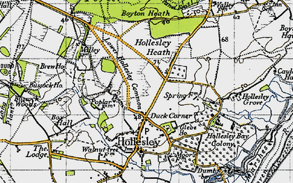 Old map of Woodbridge Walk in 1946