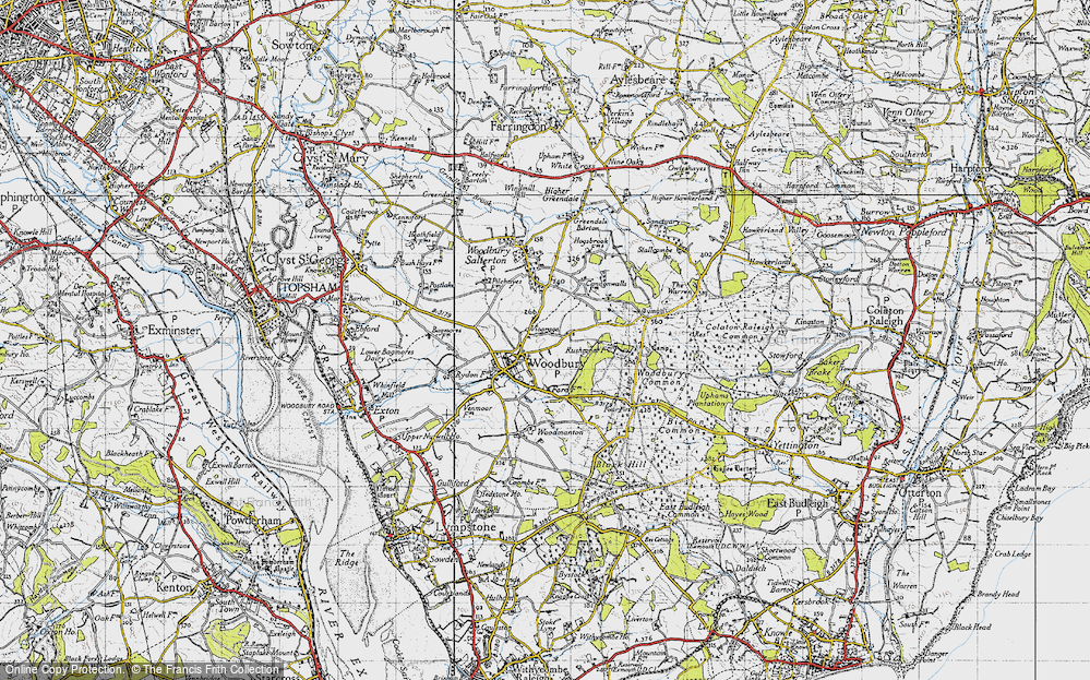 Old Map of Historic Map covering Woodbury Common in 1946