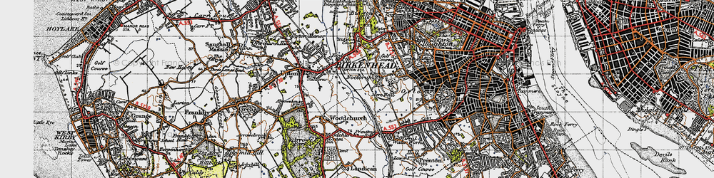 Old map of Woodchurch in 1947