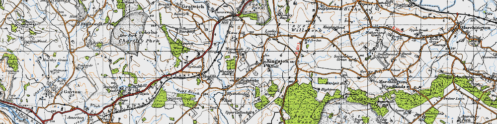 Old map of Woodcock Heath in 1946