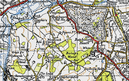 Old map of Woodcock Hill in 1945