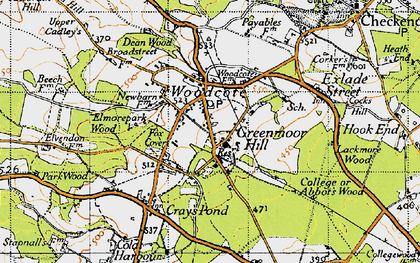 Old map of Woodcote in 1947