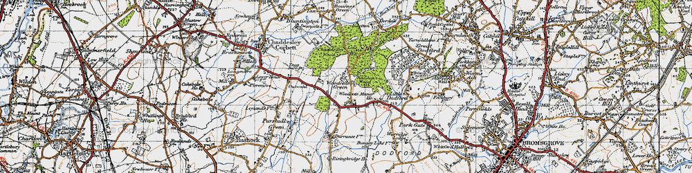 Old map of Woodcote Green in 1947