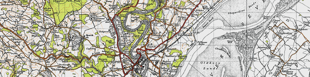 Old map of Woodcroft in 1946