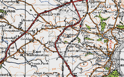Old map of Wooden in 1946